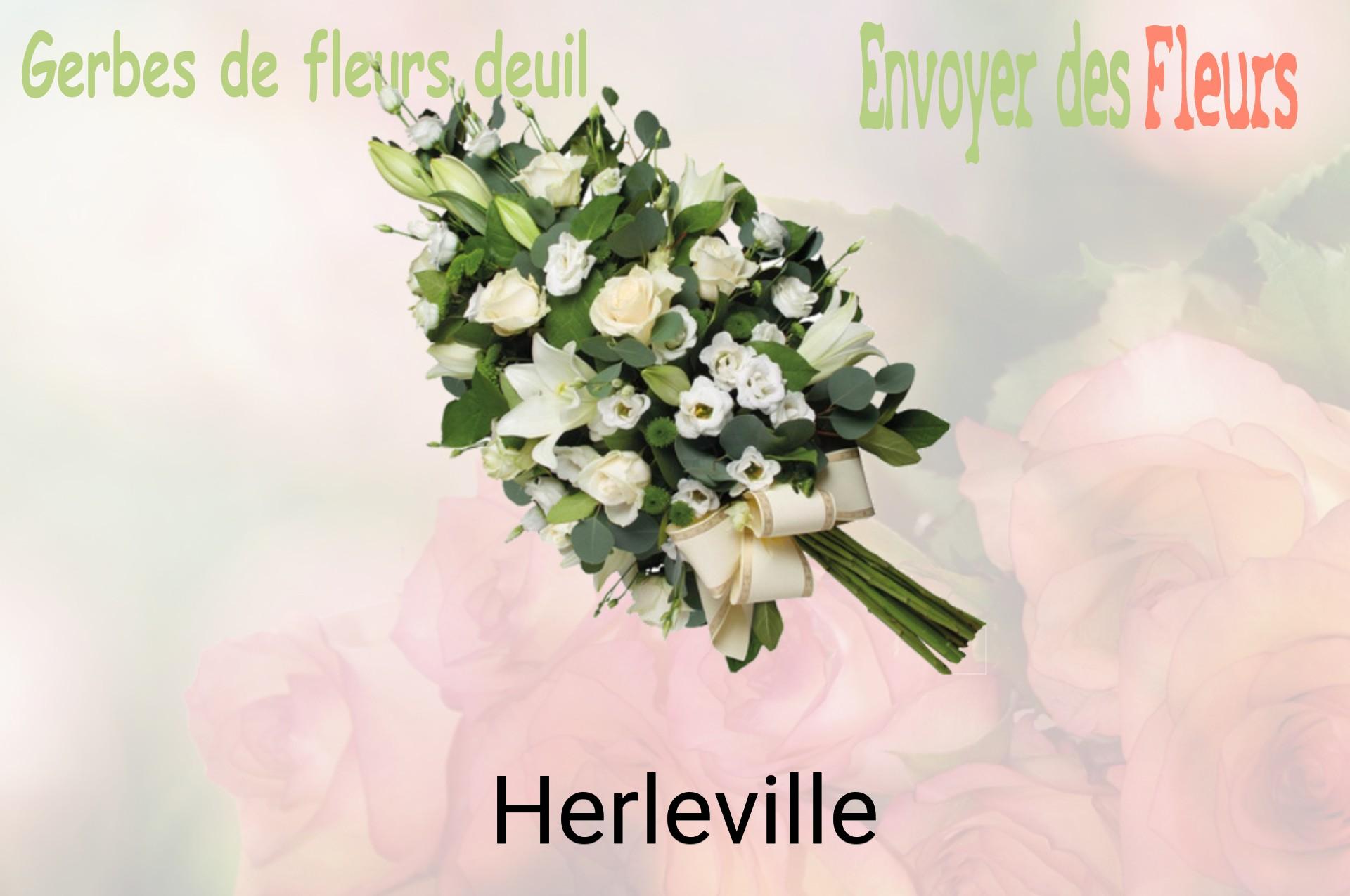Gerbe de fleurs de deuil livrée à Herleville